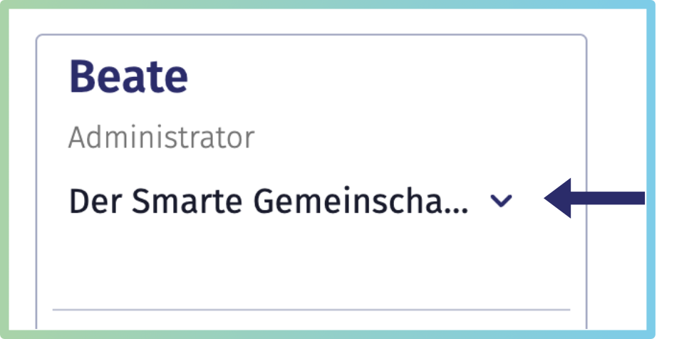 Wechseln der Organisation im Seitenmenü