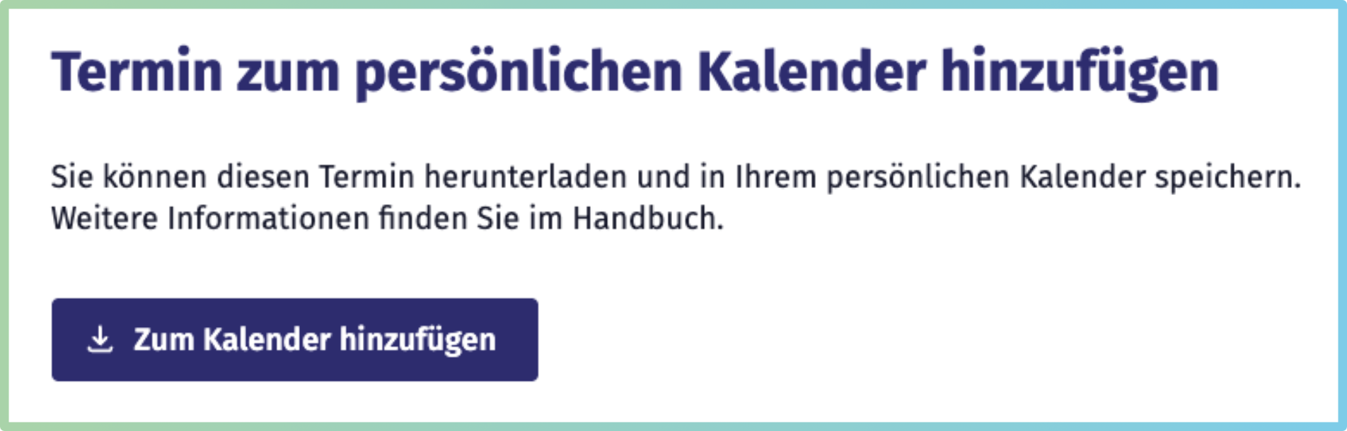Button + Einzeltermin anlegen