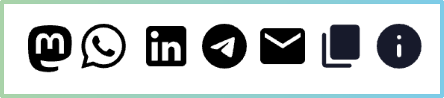 Icons die zum Teilen zur Verfügung stehen